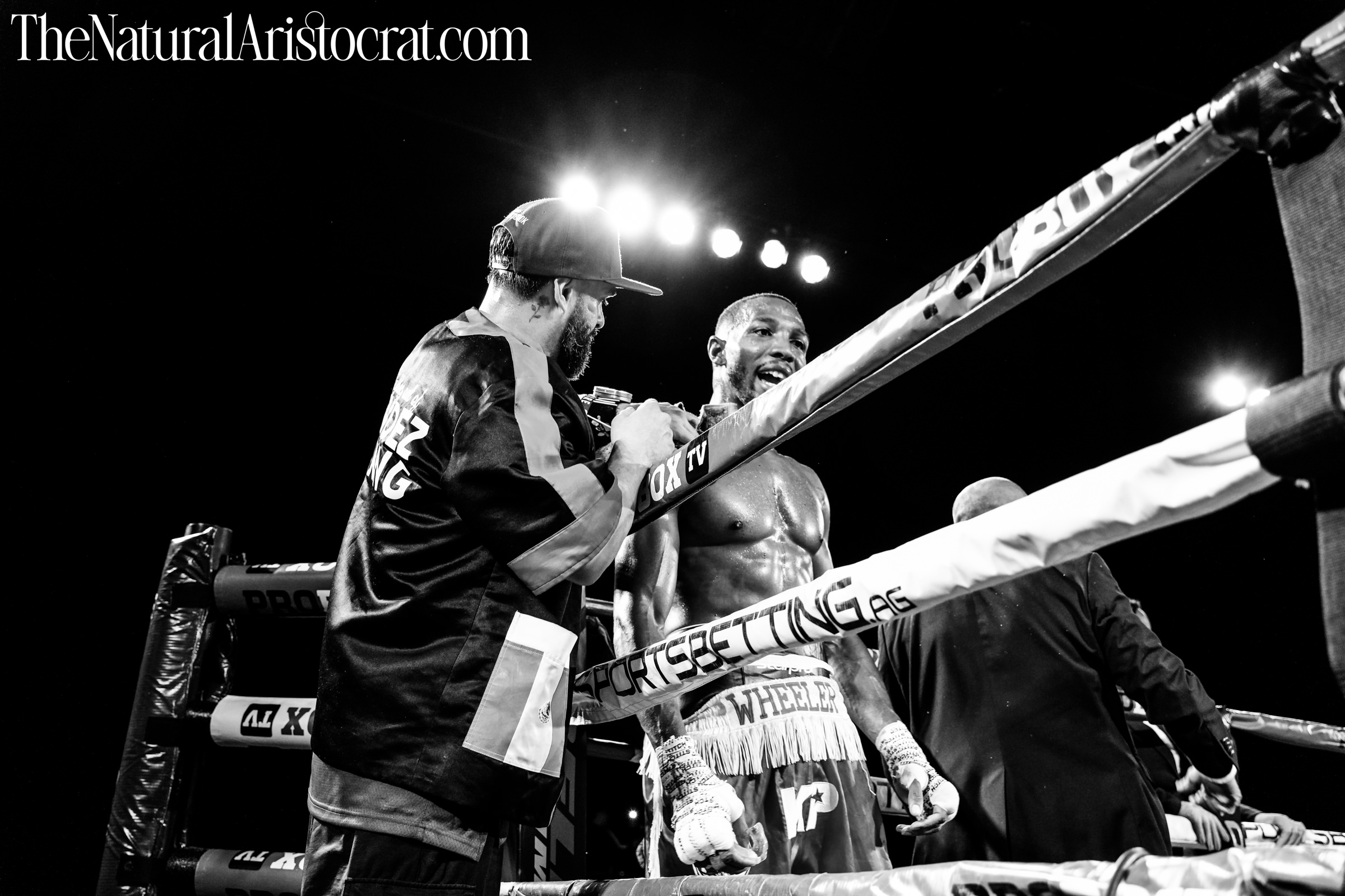 MSG Photos: Coach Alexander Serna, Boxer Khainell Wheeler. Photo Credit: © 2024 Nir Regev / TheNaturalAristocrat.com