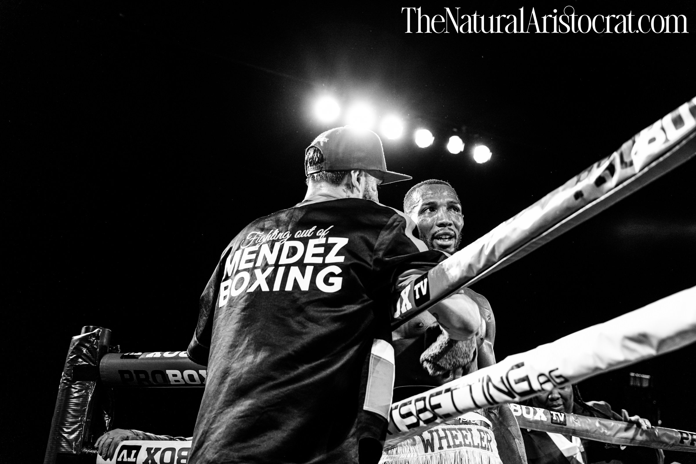 MSG Photos: Coach Alexander Serna, Boxer Khainell Wheeler. Photo Credit: © 2024 Nir Regev / TheNaturalAristocrat.com