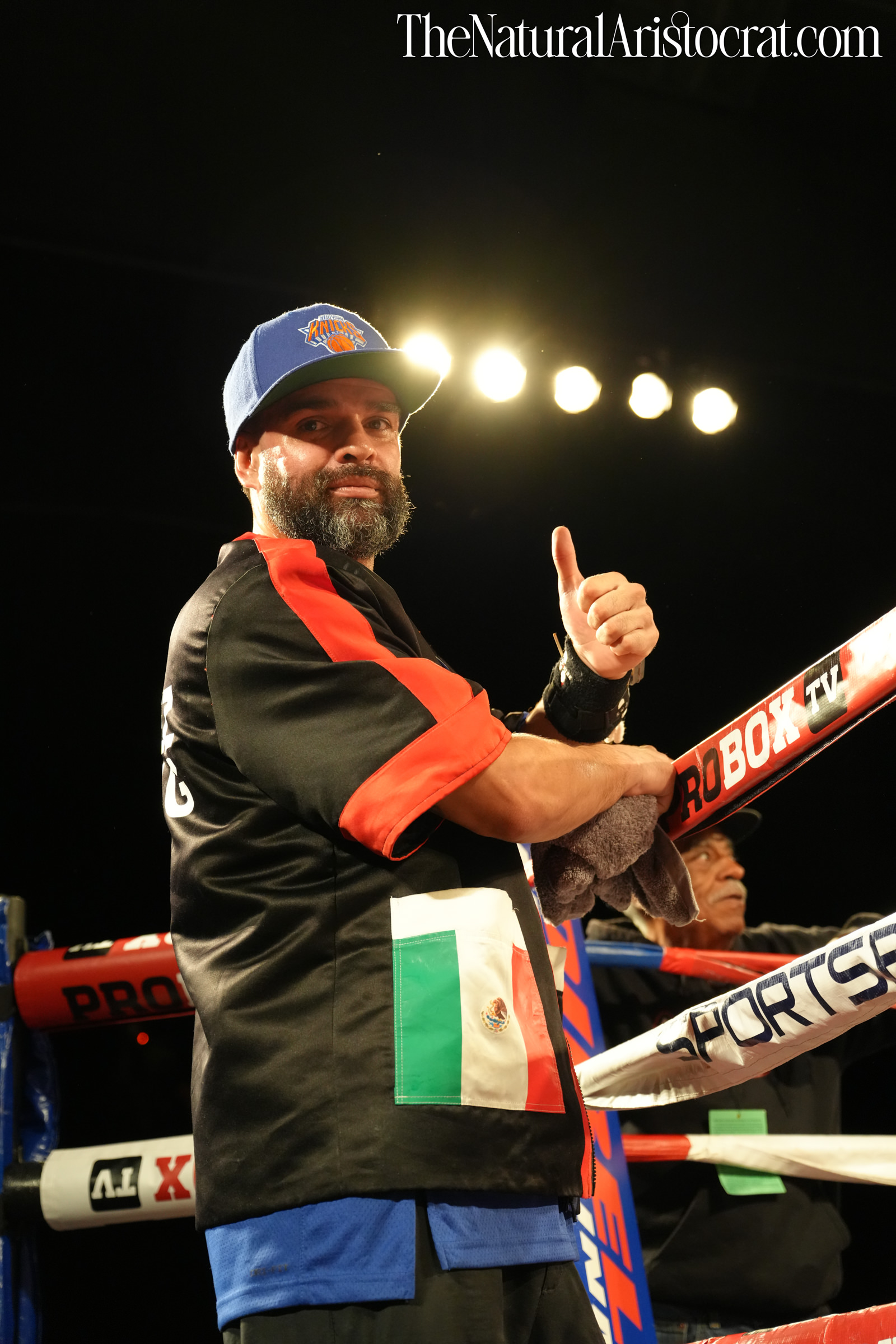 MSG Photos: Coach Alexander Serna, Boxer Khainell Wheeler. Photo Credit: © 2024 Nir Regev / TheNaturalAristocrat.com