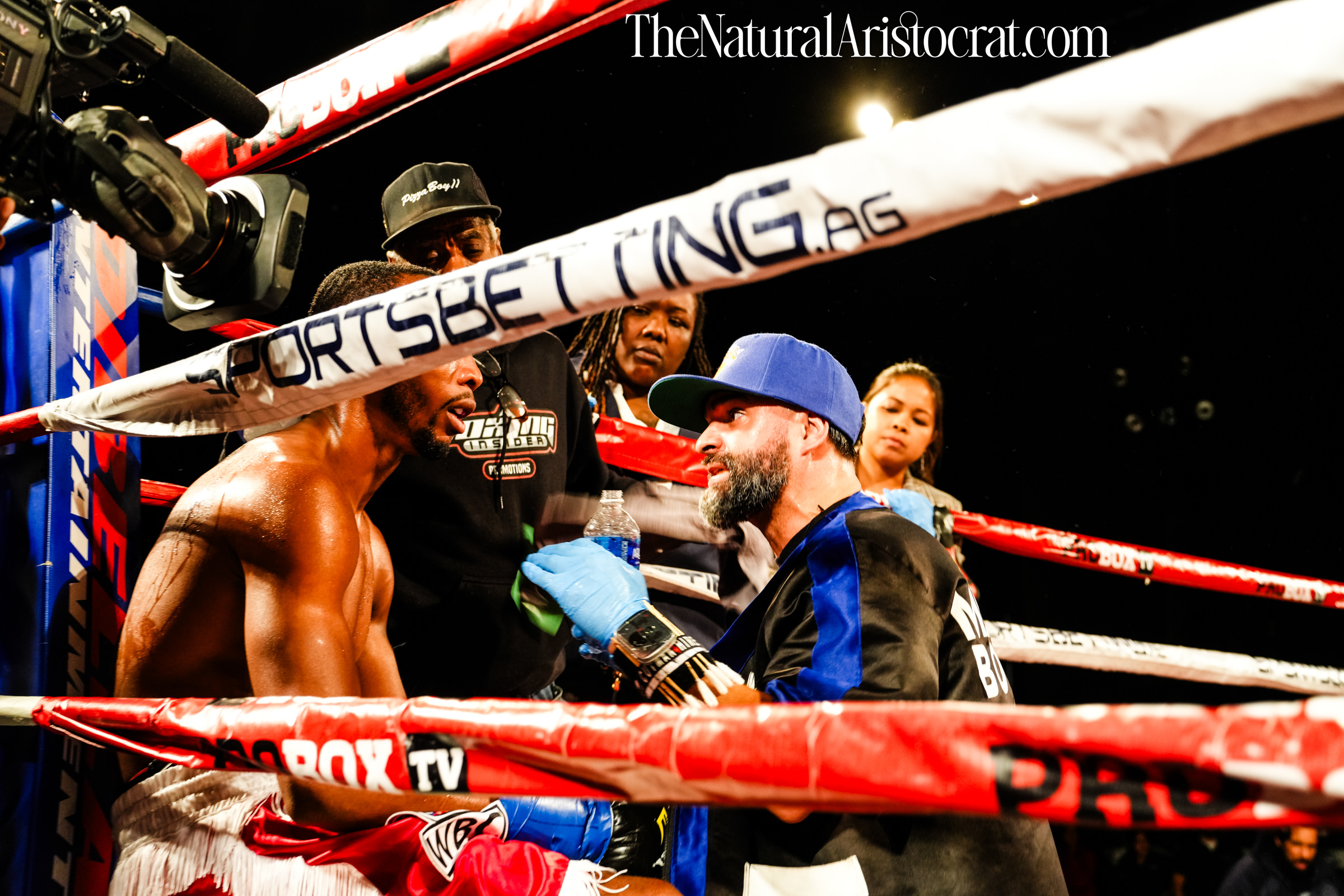 MSG Photos: Coach Alexander Serna, Boxer Khainell Wheeler. Photo Credit: © 2024 Nir Regev / TheNaturalAristocrat.com