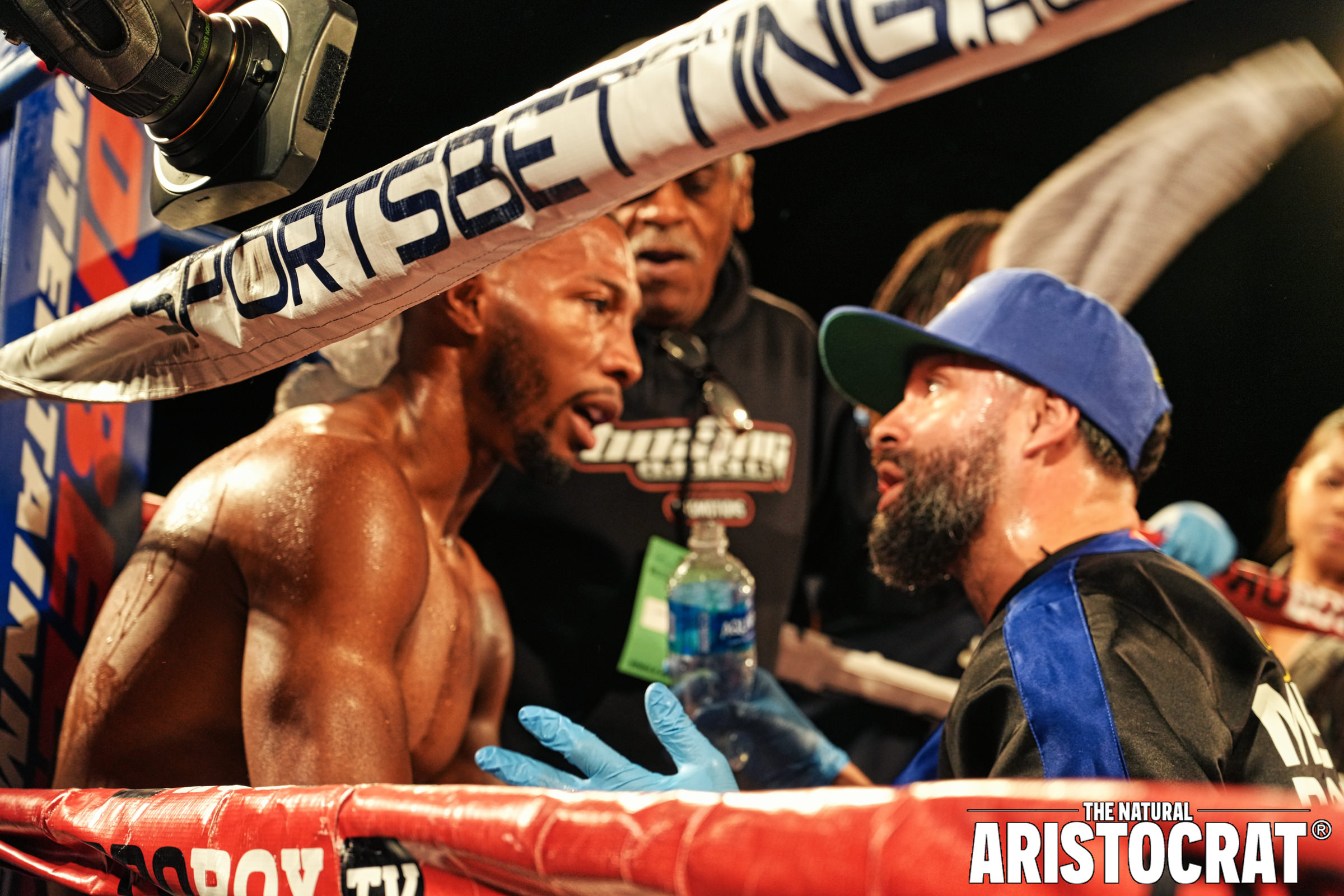 MSG Photos: Coach Alexander Serna, Boxer Khainell Wheeler. Photo Credit: © 2024 Nir Regev / TheNaturalAristocrat.com