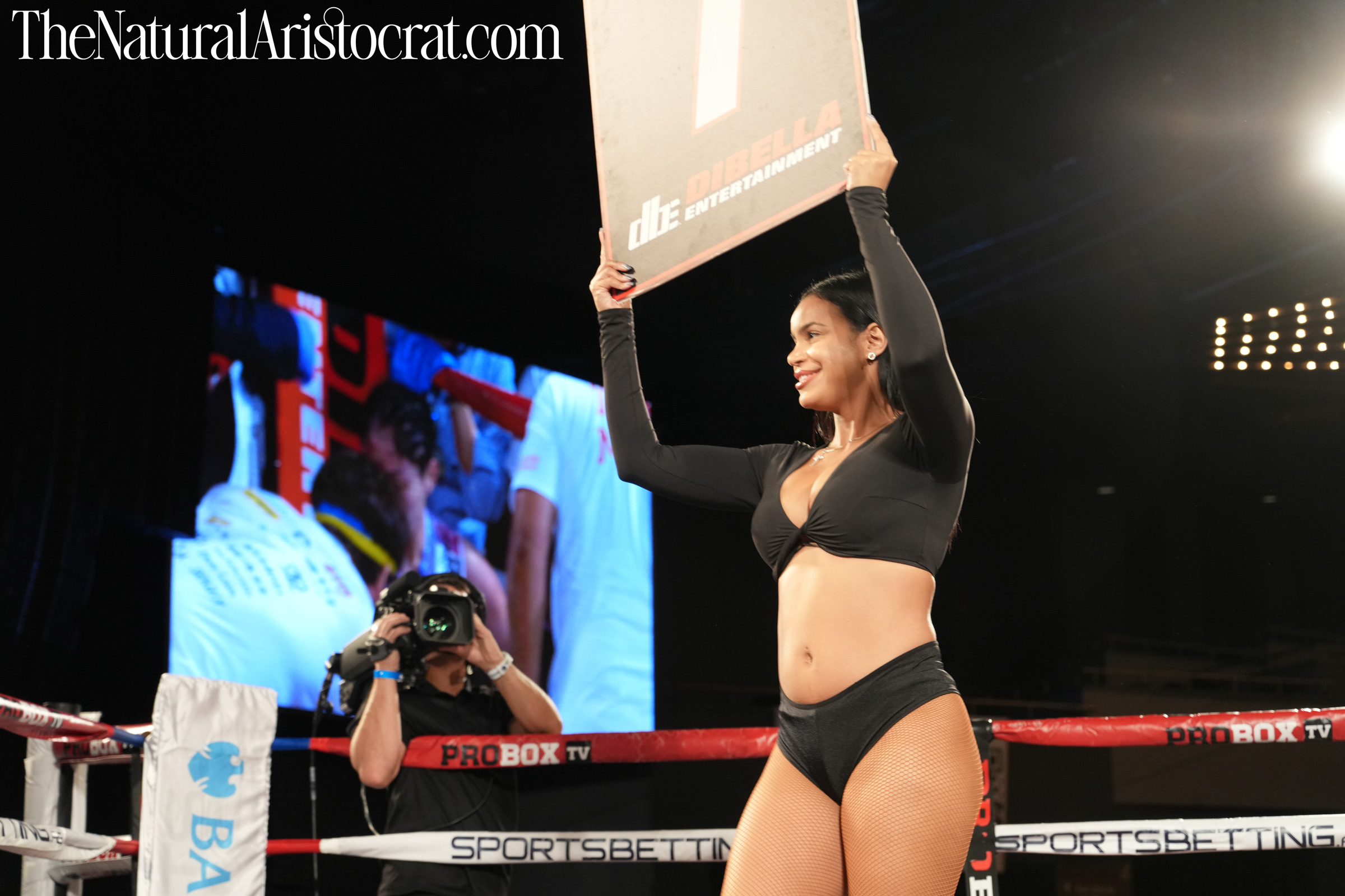 Boxing ring girl at the Theater at MSG