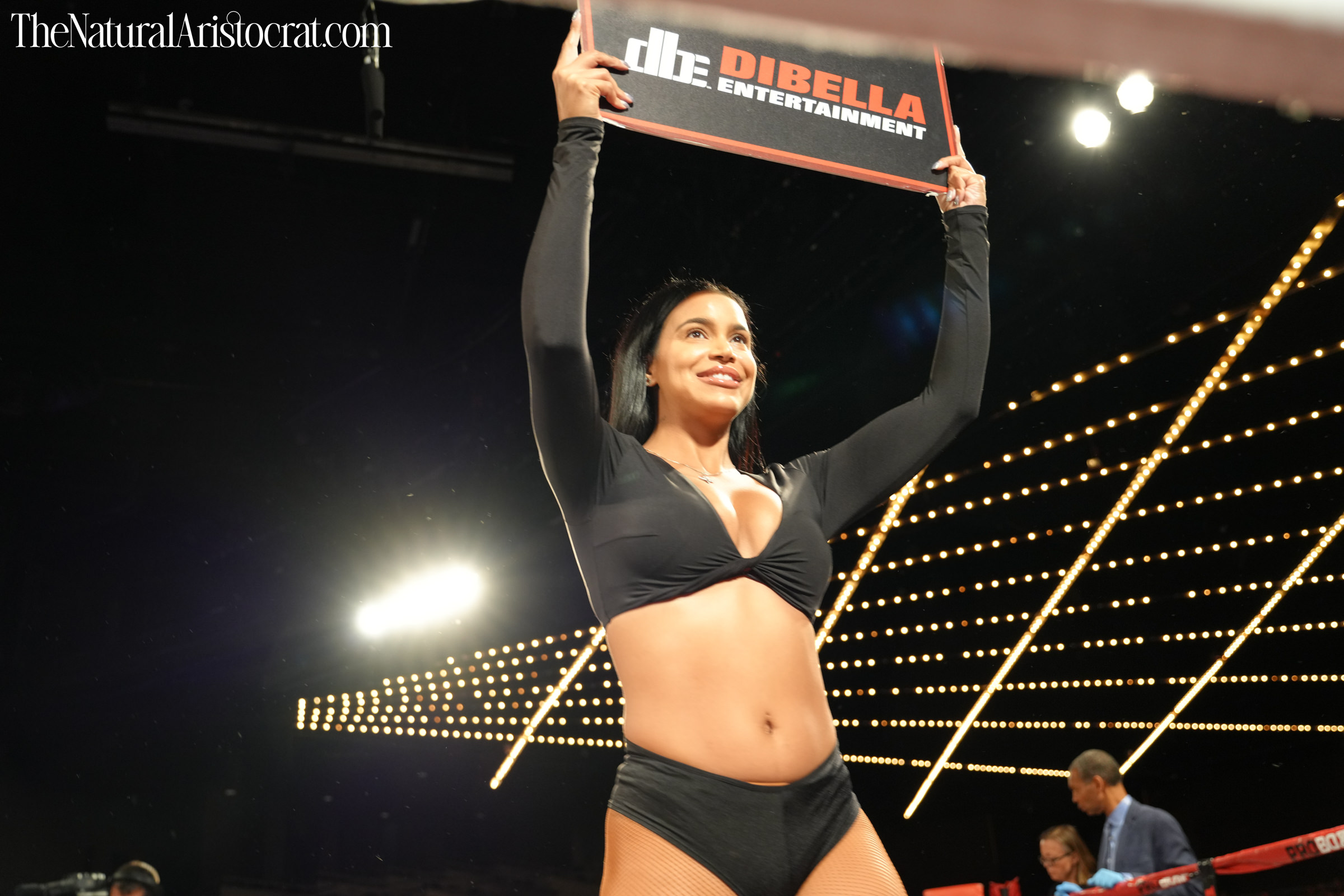 Boxing ring girl at the Theater at MSG