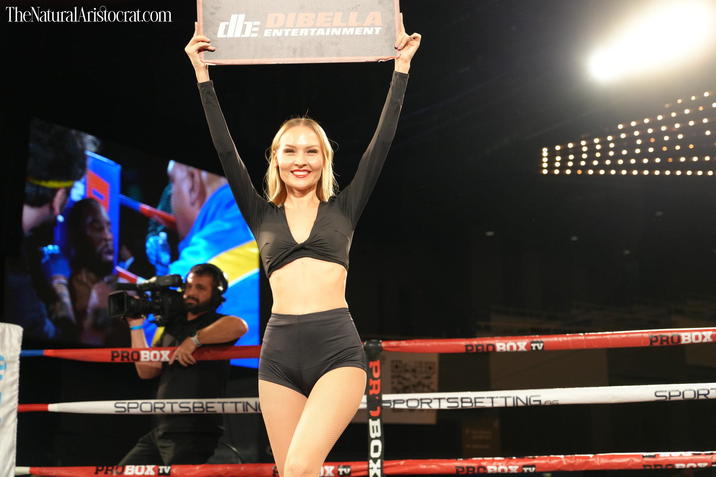 Boxing ring girl Stefaniya Makarova at the Theater at MSG