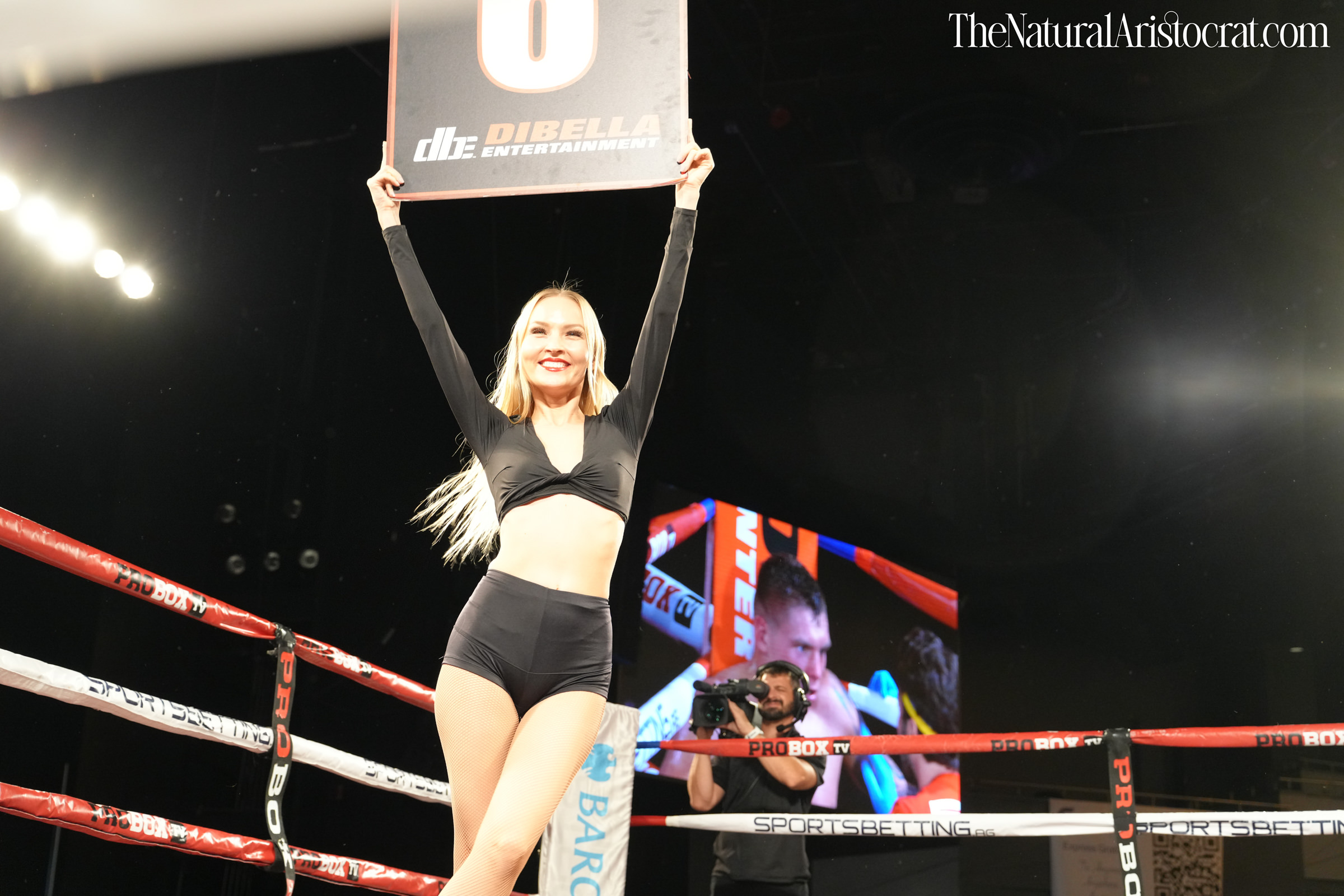 Boxing ring girl Stefaniya Makarova at the Theater at MSG