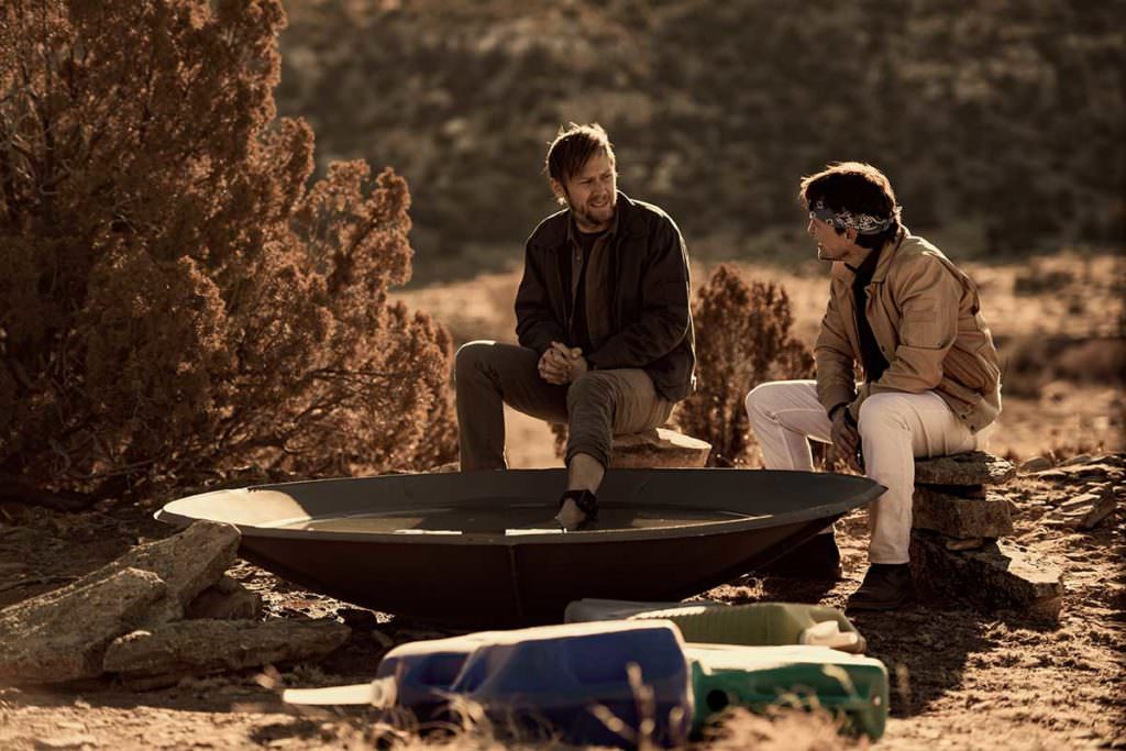 Perpetual Grace, LTD -Season 1 Episode 3 - "Felipe G. Usted. Almost First Mexican on the Moon. Part 1" - Pictured: Jimmi Simpson as James and Damon Herriman as Paul Allen Brown  - Photo Credit: Lewis Jacobs / EPIX