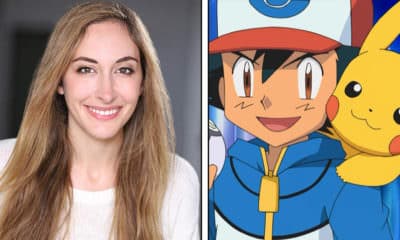 Anime NYC 2019 Interview - Pictured: Sarah Natochenny on left, Pokémon's Ash Ketchum and Pikachu on right - Photo and Art Credit: Sarah Natochenny / The Pokémon Company International