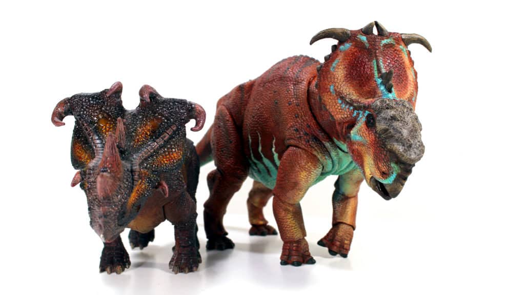 Hasbro Pachyrhinosaurus (left) with Beasts of the Mesozoic version (right) - Photo Credit: David Silva