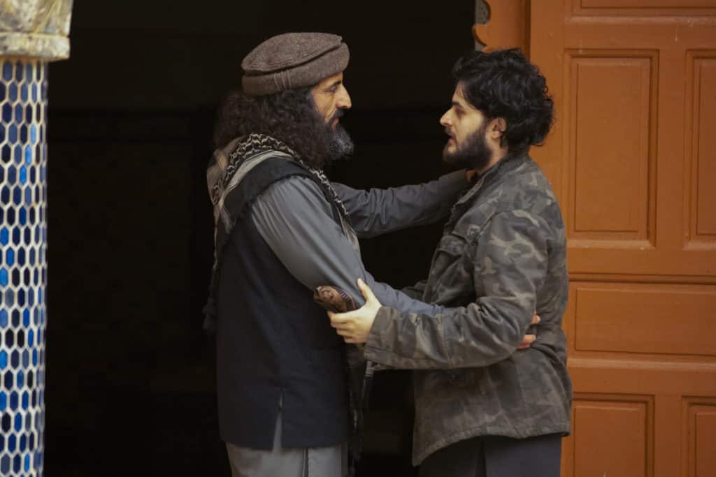 Showtime's Homeland Season 8 - (L-R): Numan Acar as Haissam Haqqani and Elham Ehsas as Jalal in HOMELAND, "False Friends". Photo Credit: Sifeddine Elamine/SHOWTIME.