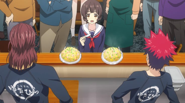Mayumi Kurase excited to judge unofficial Food War in Food Wars! 'The First Plate' English Dub - Season 1 Episode 1 - "The Vast Wasteland" - Screenshot Photo Credit: Sentai Filmworks via VRV Premium's HIDIVE Channel