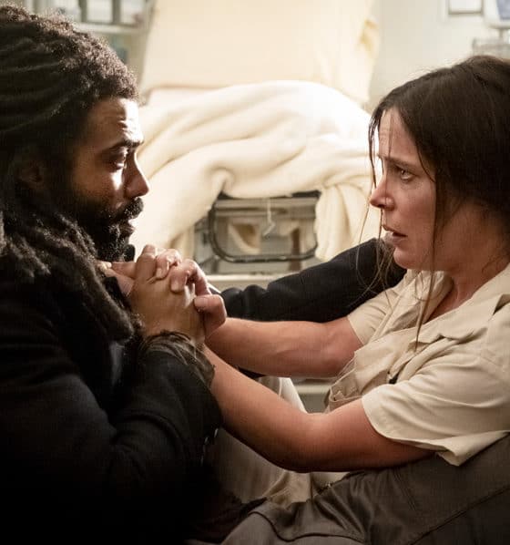 Katie McGuinness as Josie Wellstead and Daveed Diggs as Andre Layton on TNT's Snowpiercer TV Series - Season 1 Episode 6 "Trouble Comes Sideways" - Photo Credit: Justina Mintz