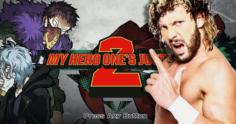 Kenny Omega and My Hero One's Justice 2 art, Omega is passionate about My Hero Academia at FunimationCon 2020 - Photo Credit: Kenny Omega's Instagram / Bandai Namco