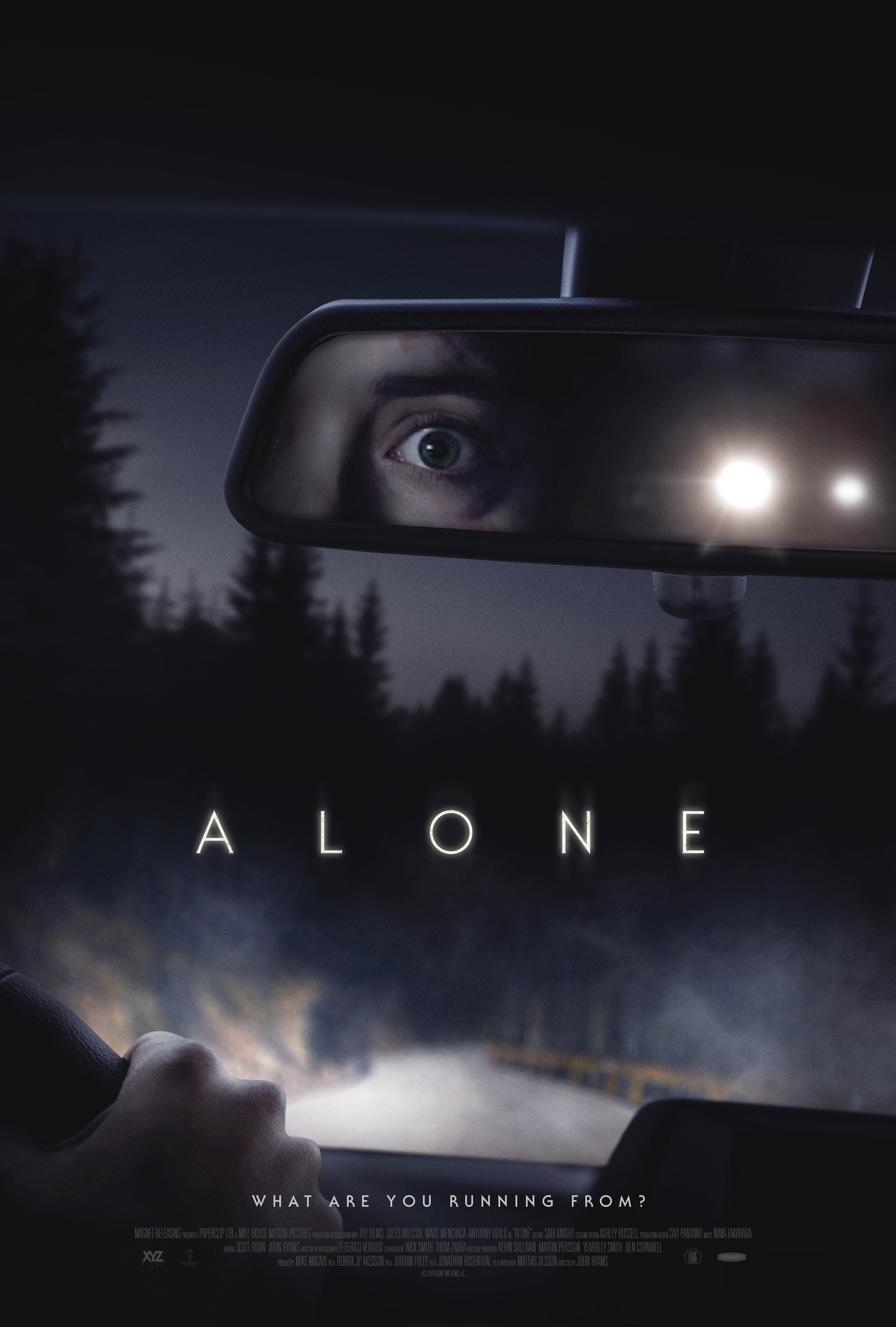 Theatrical one-sheet for ALONE, a Magnet release. Photo courtesy of Magnet Releasing.