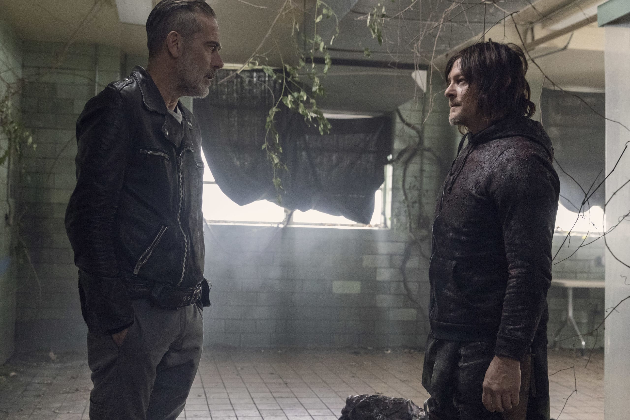 Norman Reedus as Daryl Dixon, Jeffrey Dean Morgan as Negan - The Walking Dead _ Season 10, Episode 16 - Photo Credit: Jackson Lee Davis/AMC