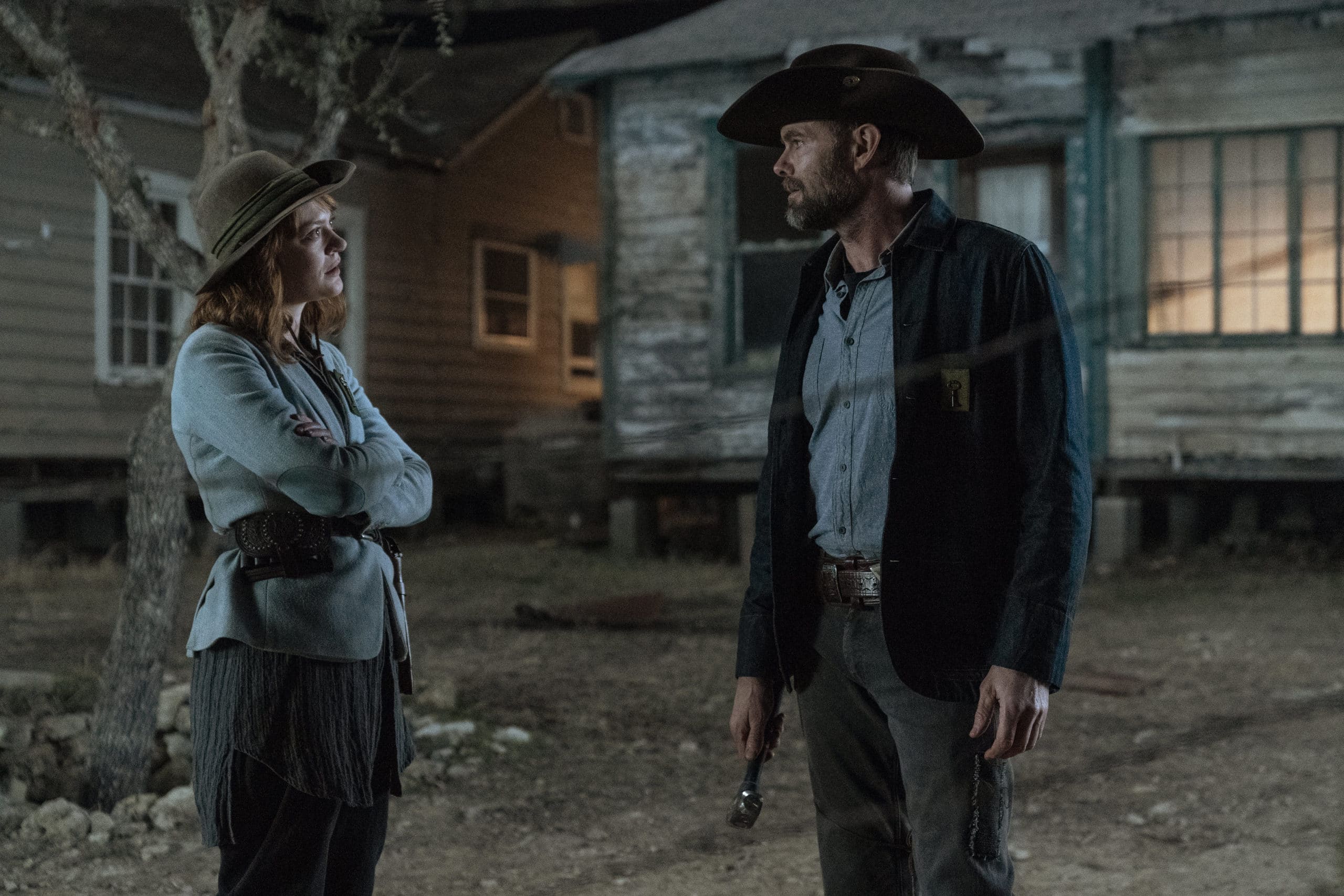 Colby Minifie as Virginia and Garret Dillahunt as John Dorie