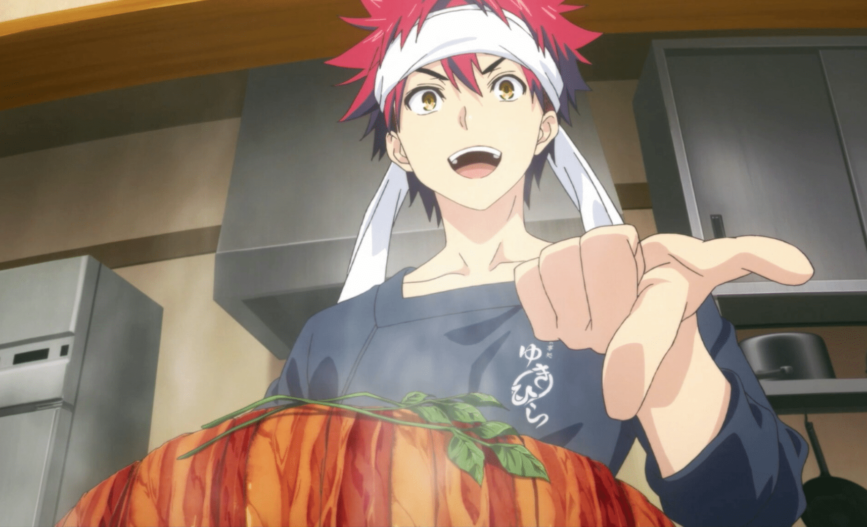 Soma Yukihira in Food Wars! Season 1. Screenshot via VRV's HIDIVE Channel. Credit: J.C.Staff and Sentai Filmworks