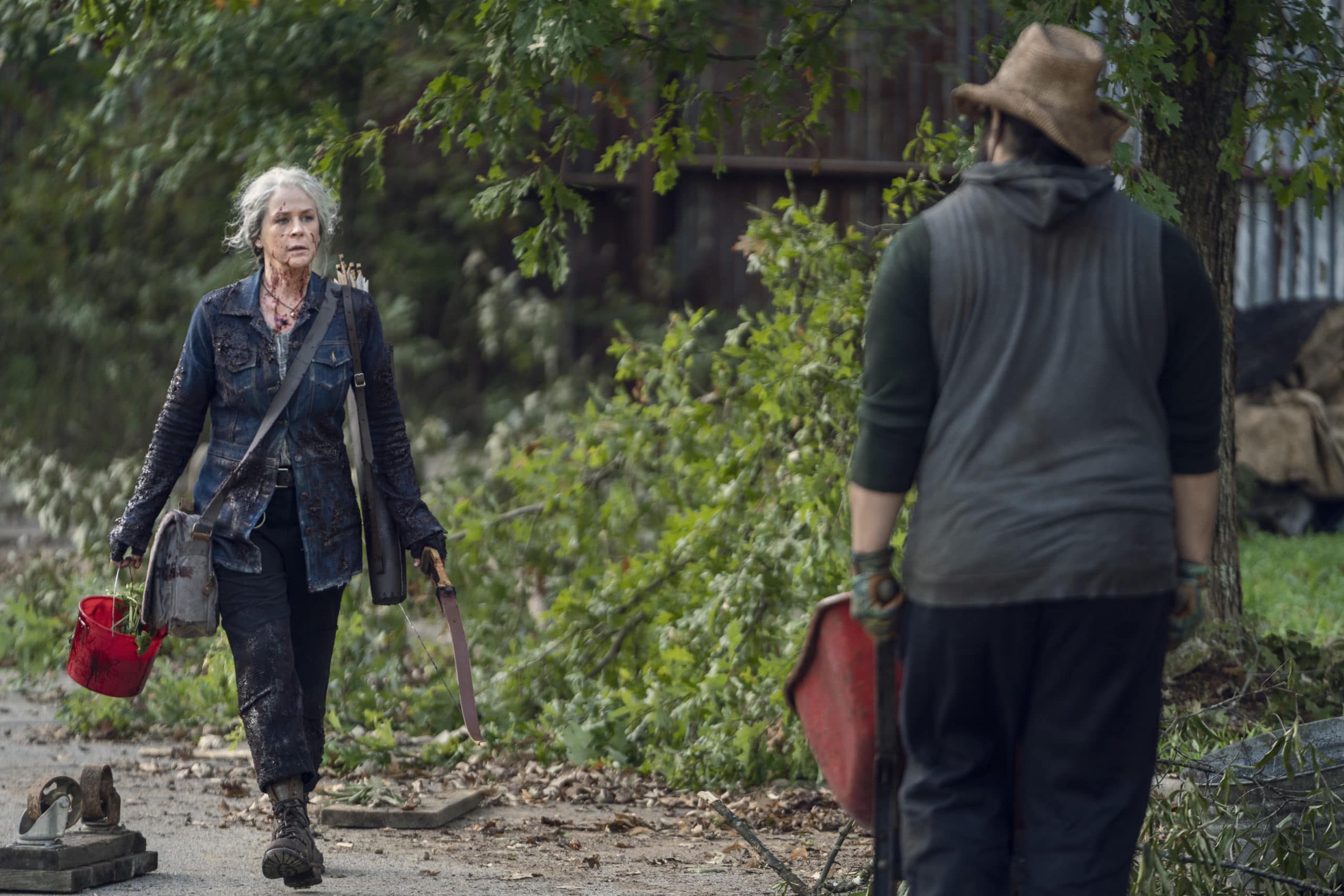 Melissa McBride as Carol Peletier, Cooper Andrews as Jerry on The Walking Dead _ Season 10, Episode 21. - Photo Credit: Eli Ade/AMC