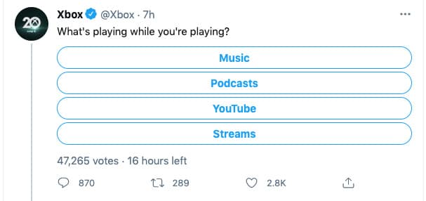 Xbox Official Music Poll - Credit: Twitter