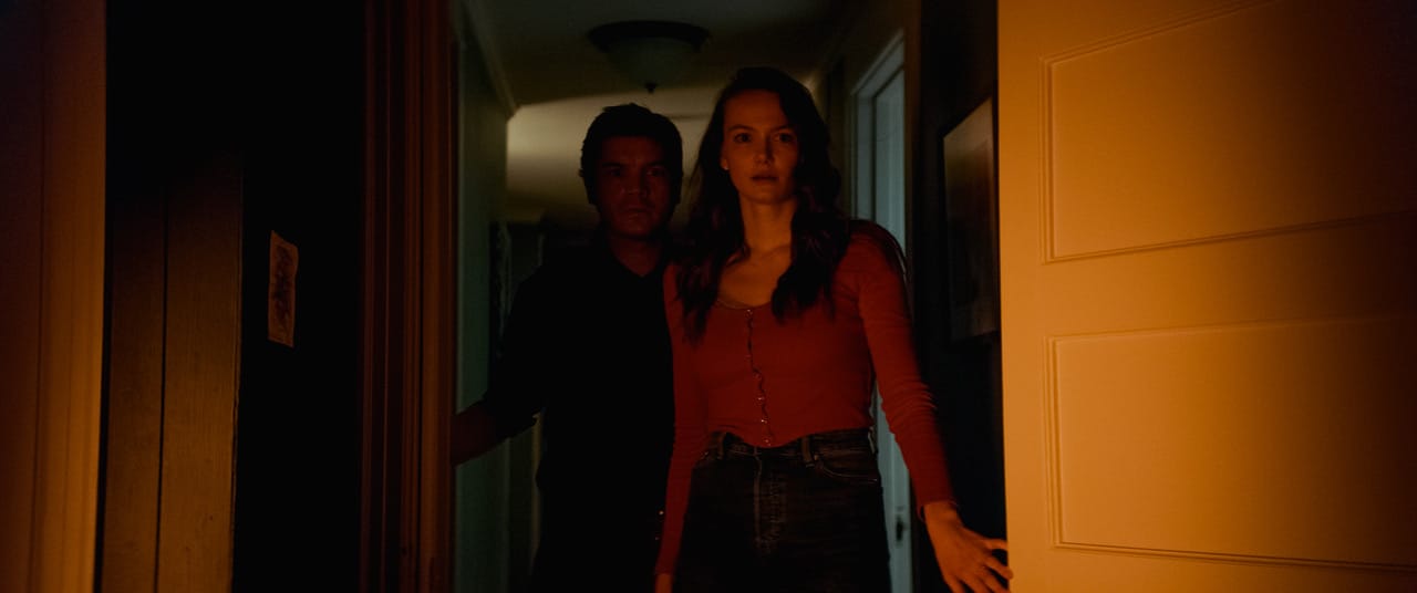 [L-R] Emile Hirsch as Paul and Andi Matichak as Laura in the horror film SON, a RLJE Films/Shudder release. Photo courtesy of RLJE Films and Shudder.