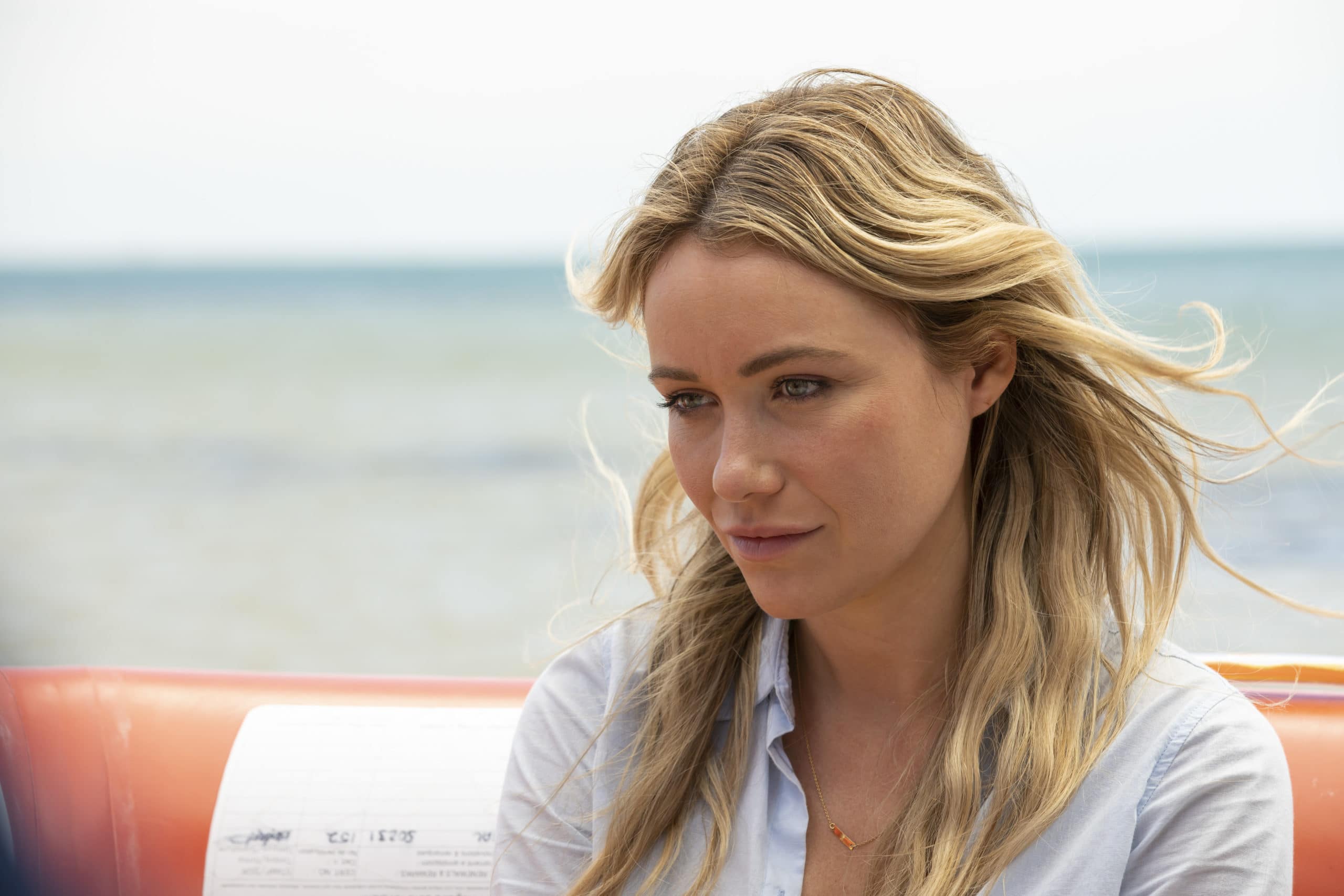 Katrina Bowden as Kaz in the action-adventure/thriller, GREAT WHITE, an RLJE Films and Shudder release. Photo courtesy of RLJE Films and Shudder.
