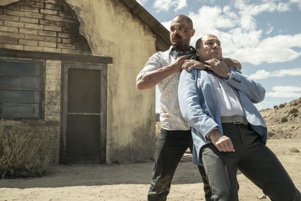 Michael Mando as Nacho Varga, Javier Grajeda as Juan Bolsa - Better Call Saul _ Season 6, Episode 3 - Photo Credit: Greg Lewis/AMC/Sony Pictures Television