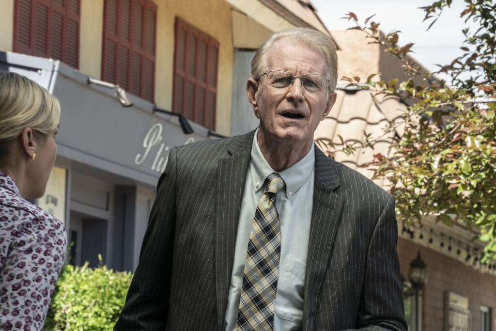 Ed Begley Jr. as Clifford "Cliff" Main, Rhea Seehorn as Kim Wexler - Better Call Saul _ Season 6, Episode 4 - Photo Credit: Greg Lewis/AMC/Sony Pictures Television