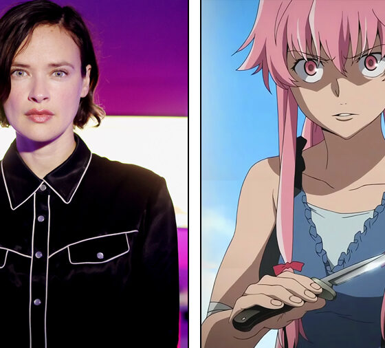 Photo Credit: (left) Headshot Photo provided by Brina Palencia / (right) Yuno Gasai in The Future Diary. Photo Credit: © Sakae Esuno / Kadokawa Pictures Inc. / Asread