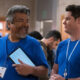 LOPEZ VS LOPEZ -- "Lopez vs Work" Episode 114 -- Pictured: (l-r) George Lopez as George, Matt Shively as Quinten -- (Photo by: Nicole Weingart/NBC)