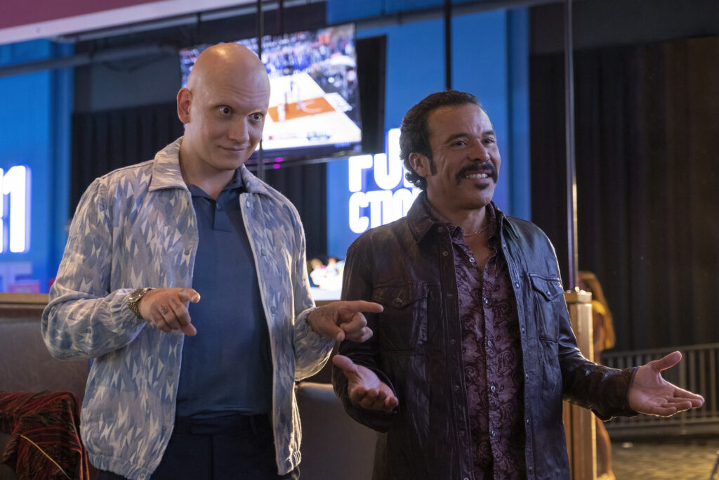 Anthony Carrigan as NoHo Hank and Michael Irby as Cristobal Sifuentes. Barry Season 4 Episode 2 Recap “bestest place on the earth”. Photograph by Merrick Morton/HBO