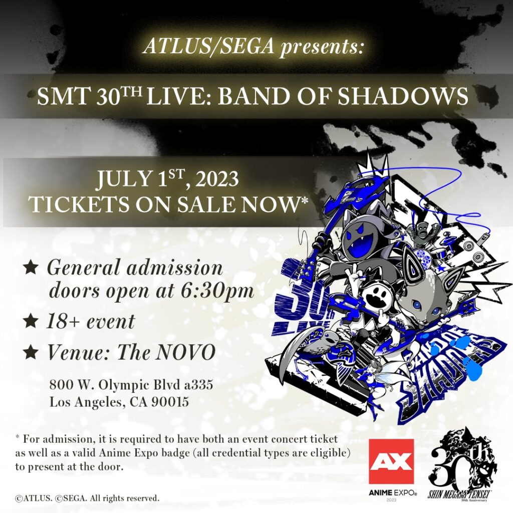 Shin Megami Tensei Concert at The NOVO (LA Live) Info. Art Credit: © ATLUS / SEGA