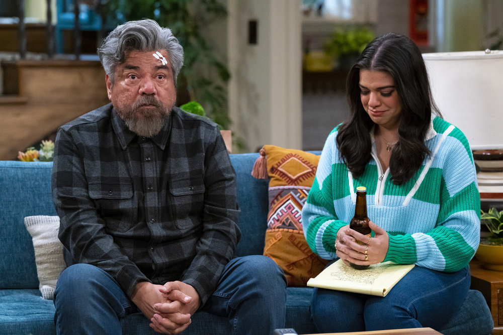 LOPEZ VS LOPEZ -- "Lopez vs Last Call" Episode 122 -- Pictured: (l-r) George Lopez as George, Mayan Lopez as Mayan -- (Photo by: Nicole Weingart/NBC)
