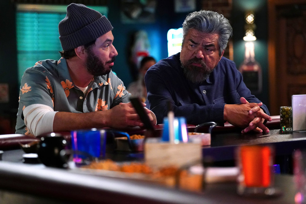 LOPEZ VS LOPEZ -- "Lopez vs Last Call" Episode 122 -- Pictured: (l-r) Al Madrigal as Oscar, George Lopez as George -- (Photo by: Nicole Weingart/NBC)