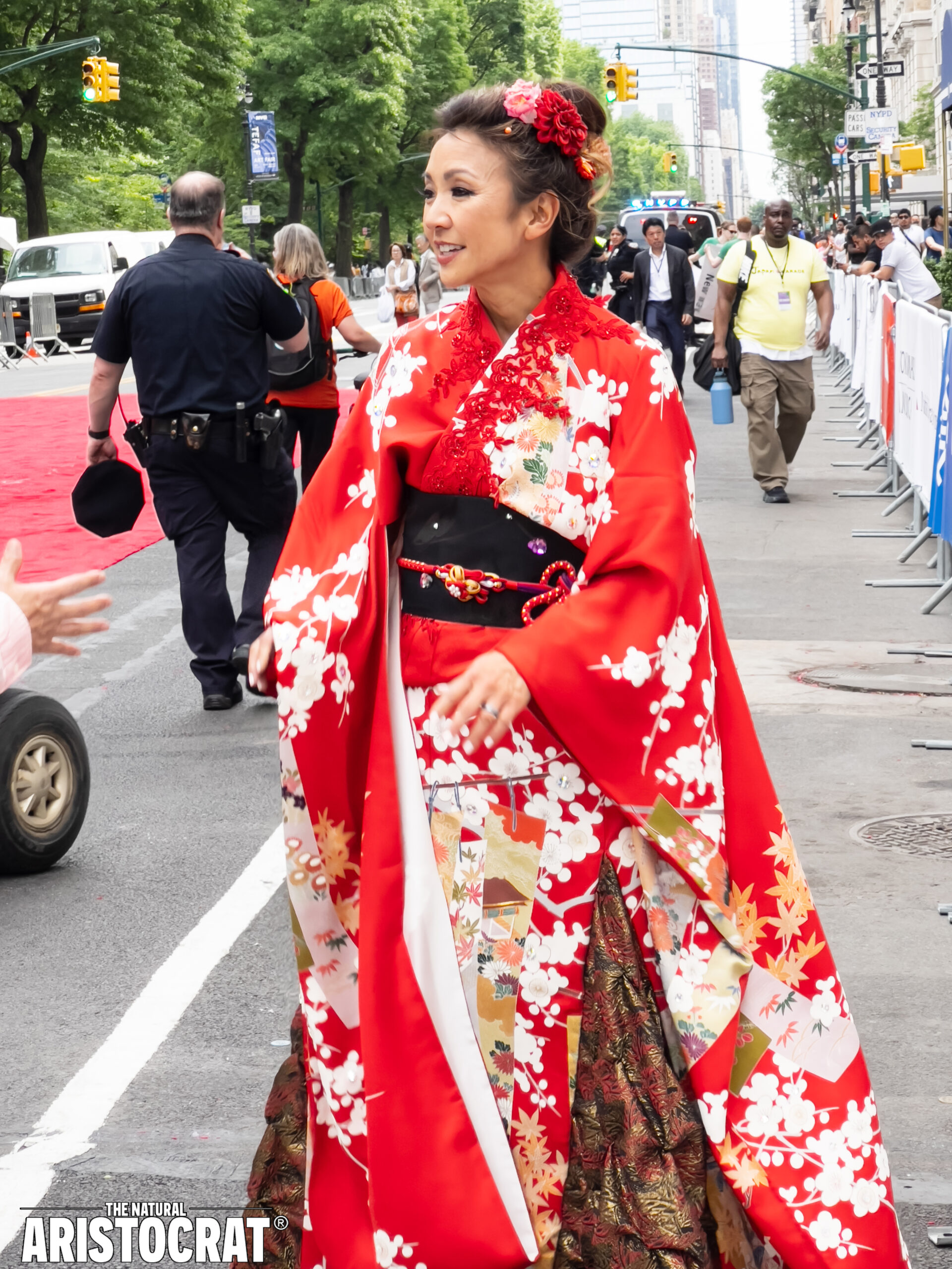 Sandra Endo wearing kimono at Japan Parade 2023 in NYC. Photo Credit: Nir Regev - The Natural Aristocrat®