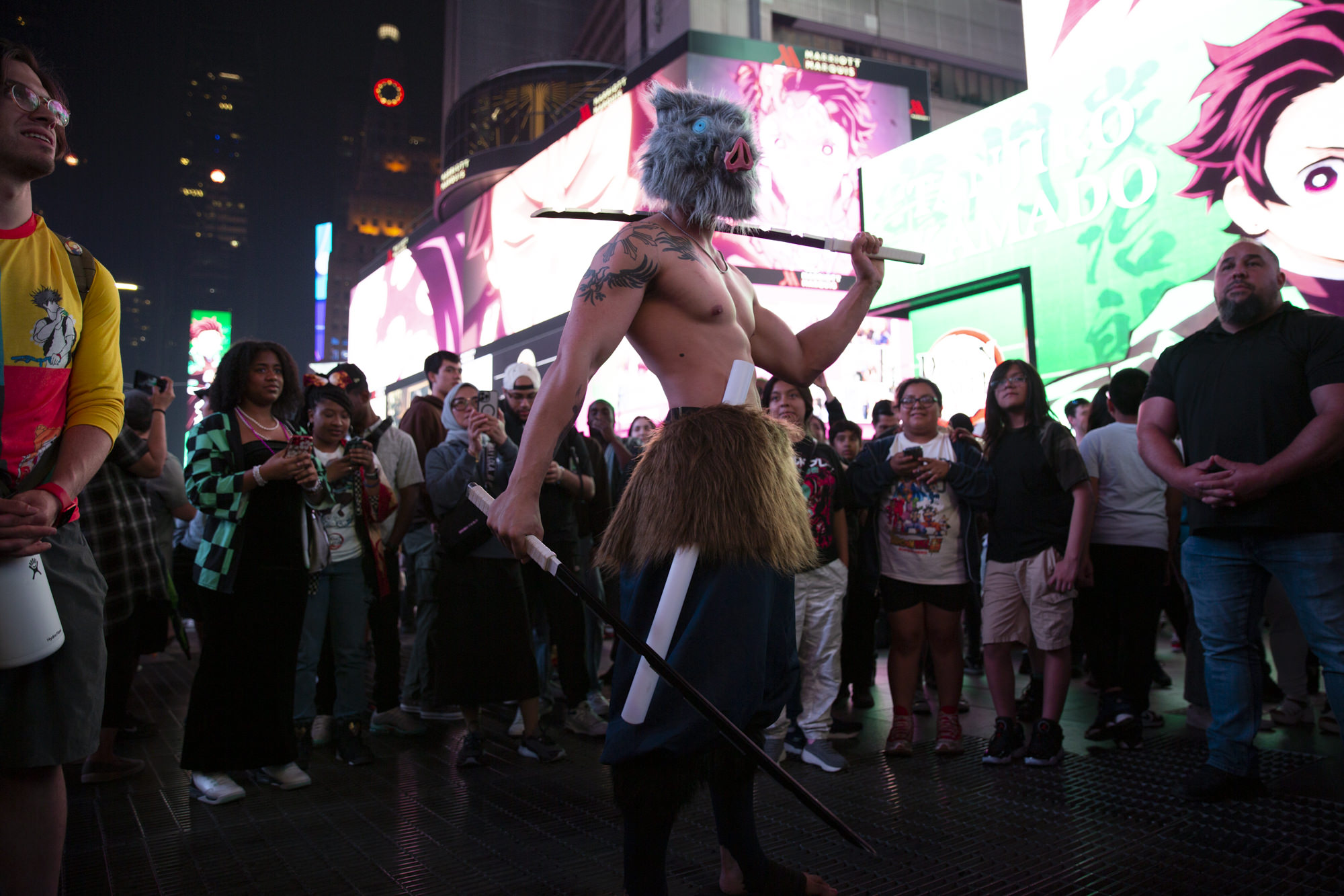 Demon Slayer in Times Square, NYC. Photo provided by Crunchyroll