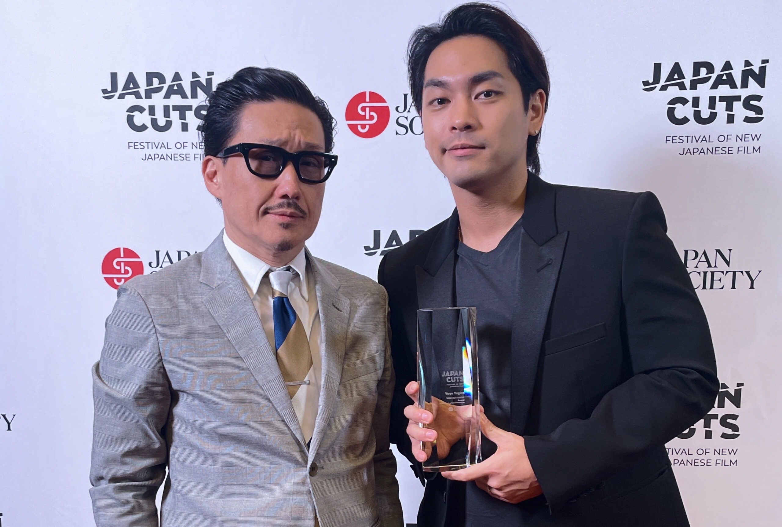 'Under the Turquoise Sky' Director KENTARO and lead actor Yuya Yagira at 2023 Japan Cuts Film Festival. Photo Credit: © Japan Society
