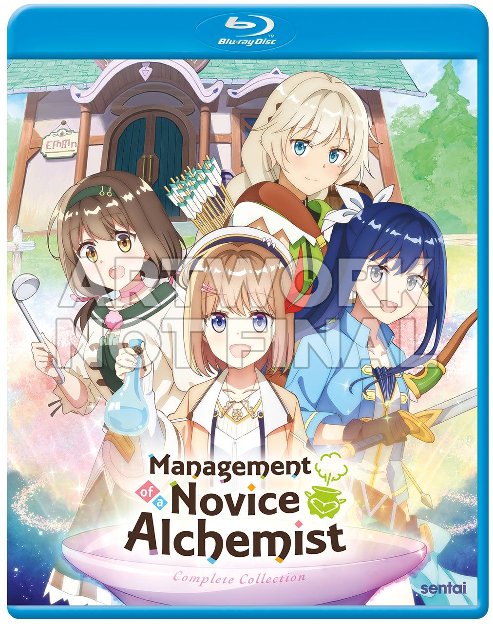 Management Of A Novice Alchemist Blu-ray. Cover art provided by Sentai Filmworks