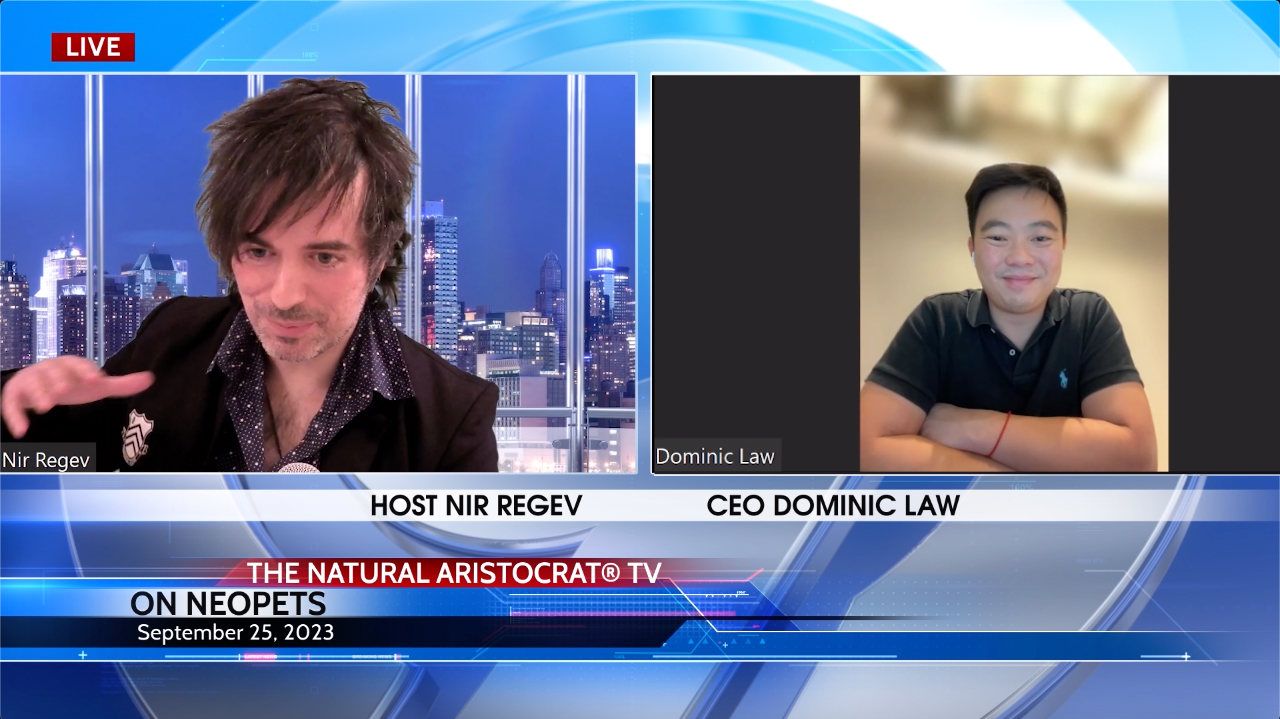The Natural Aristocrat® TV host Nir Regev interviews Neopets CEO Dominic Law. Photo Credit: Nir Regev - The Natural Aristocrat®