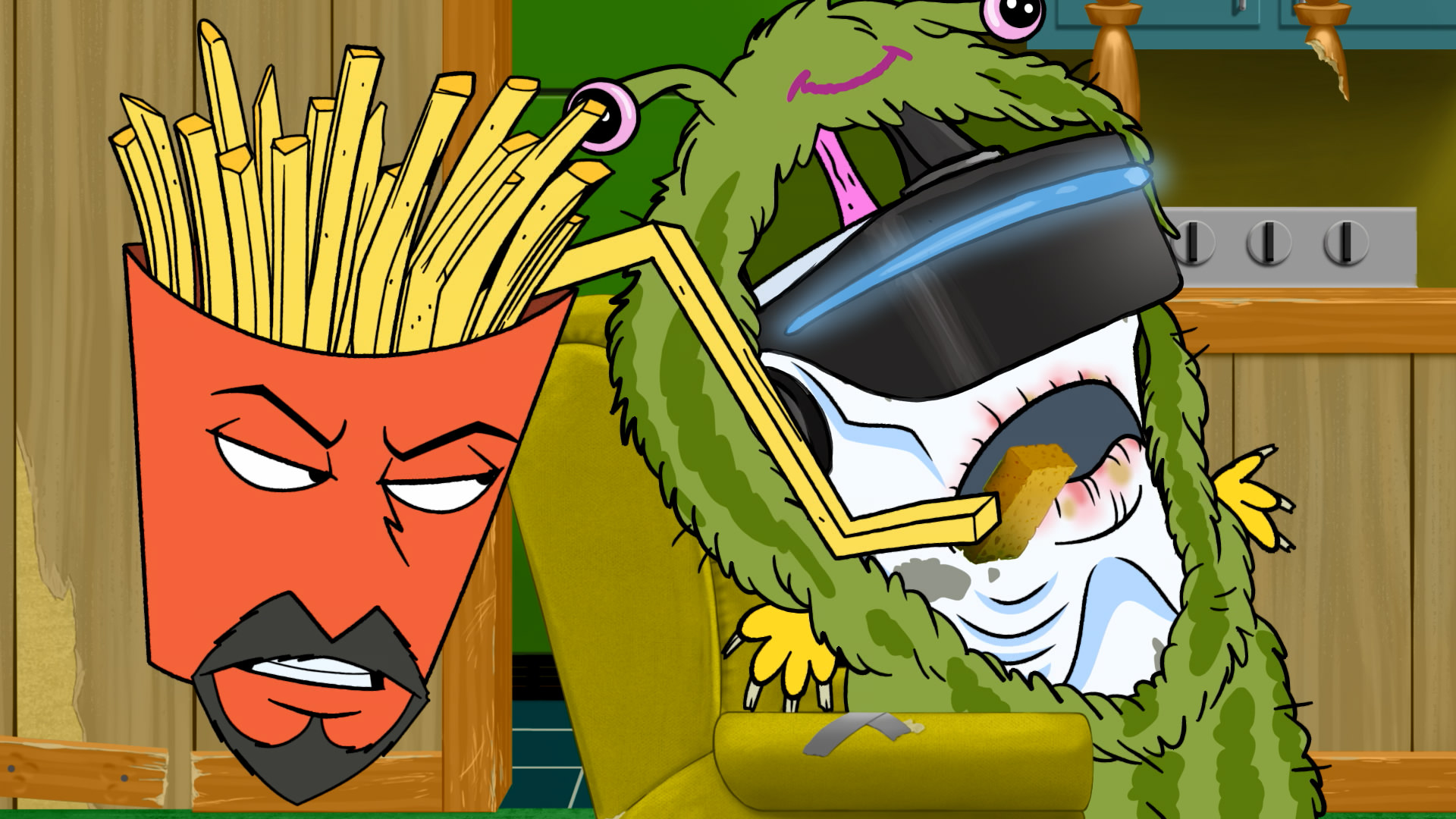 Frylock and Master Shake in Aqua Teen Hunger Force Season 12. Art provided by Warner Bros. Discovery