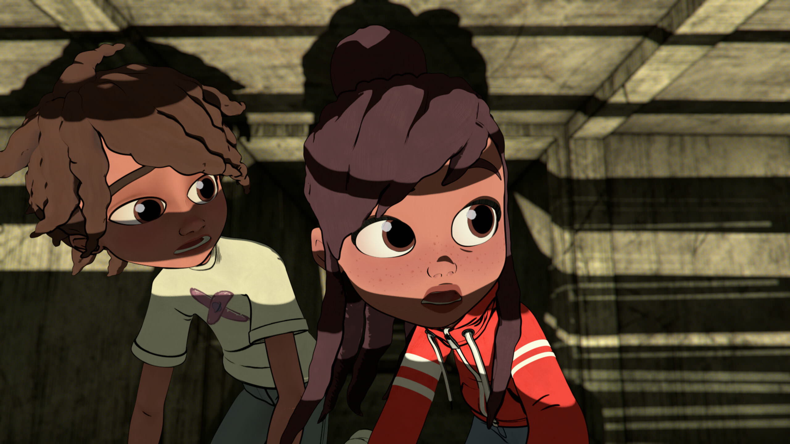 Russ (voiced by Andre Robinson) and Pandora (voiced by Gabrielle Nevaeh) in "CURSES!," now streaming on Apple TV+.