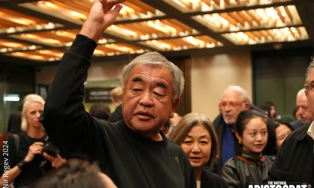 Kengo Kuma at Japan Society NYC reception on Feb. 9, 2024. Photo Credit: © 2024 Nir Regev - The Natural Aristocrat®