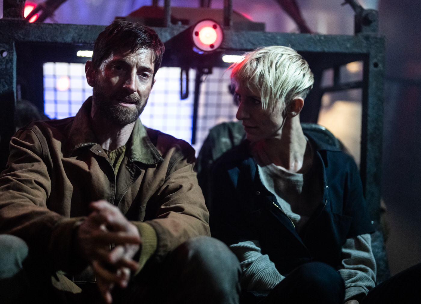 Iddo Goldberg, Mickey Sumner - Snowpiercer (Season 4, Episode 3). Photo Credit: David Bukach/AMC