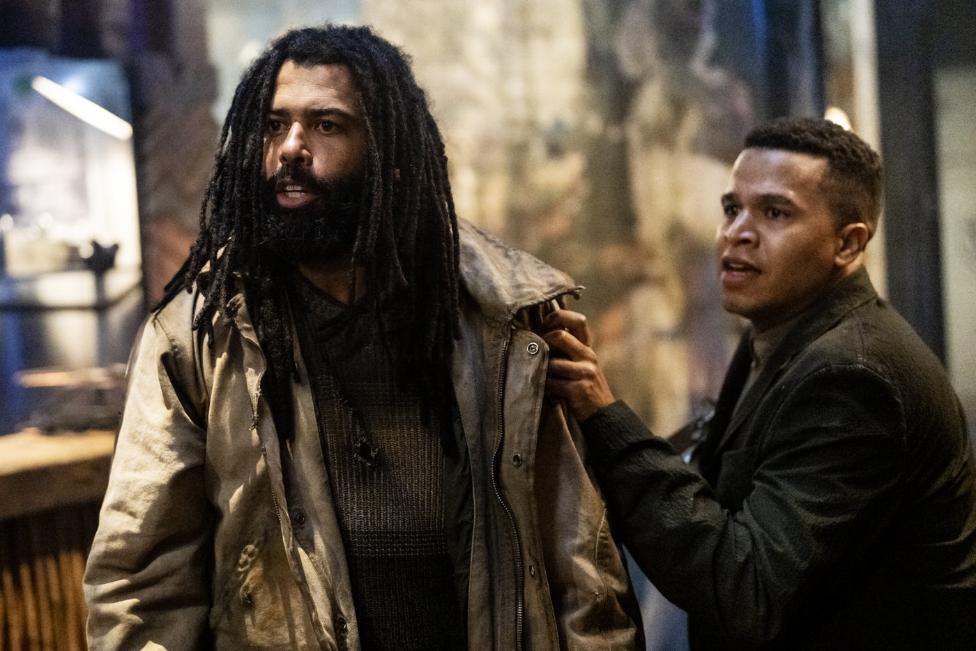 Daveed Diggs, Ian Collins - Snowpiercer (Season 4, Episode 3). Photo Credit: David Bukach/AMC