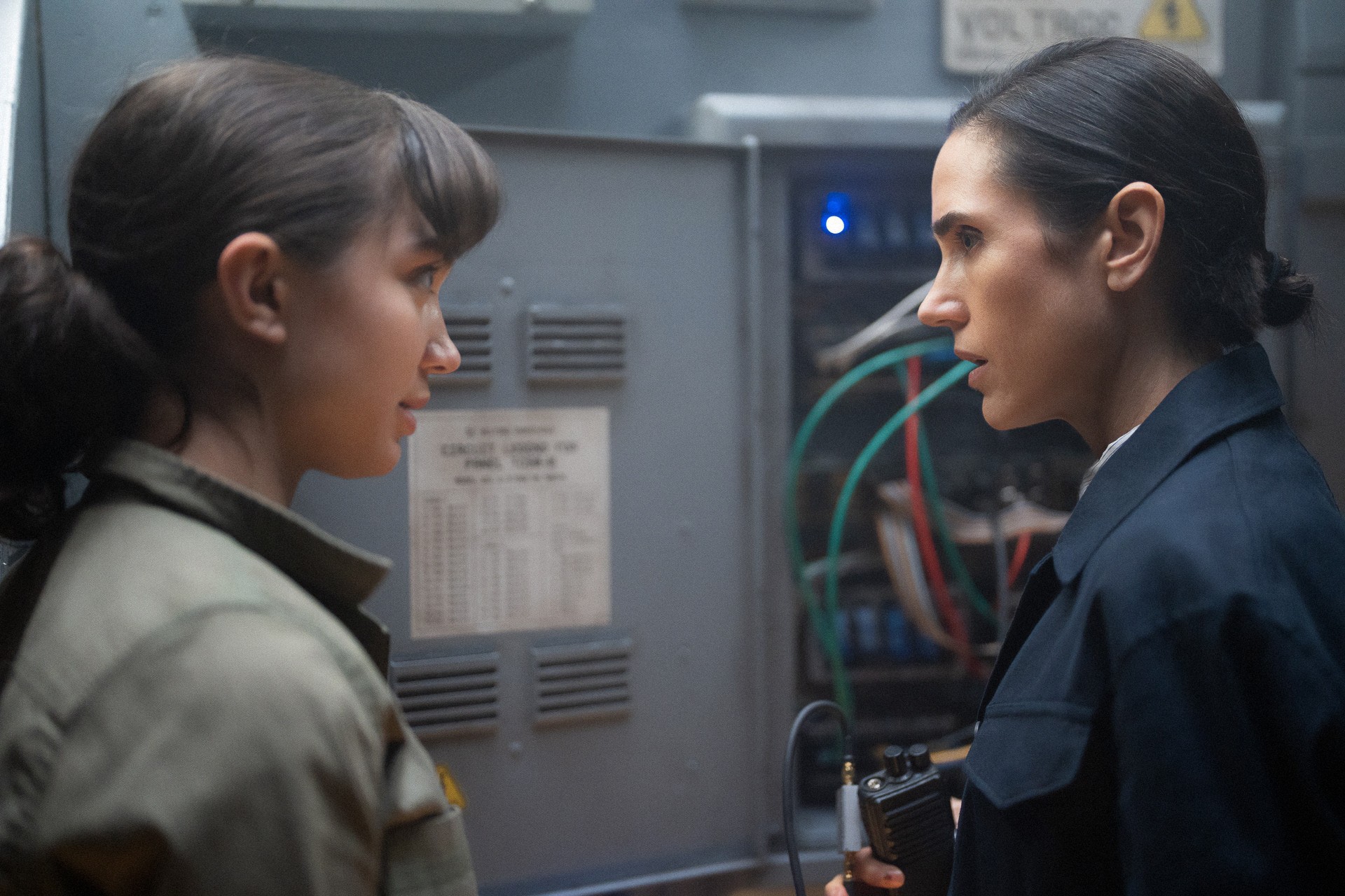 Jennifer Connelly, Rowan Blanchard  - Snowpiercer (Season 4, Episode 9). Photo Credit: David Bukach/AMC