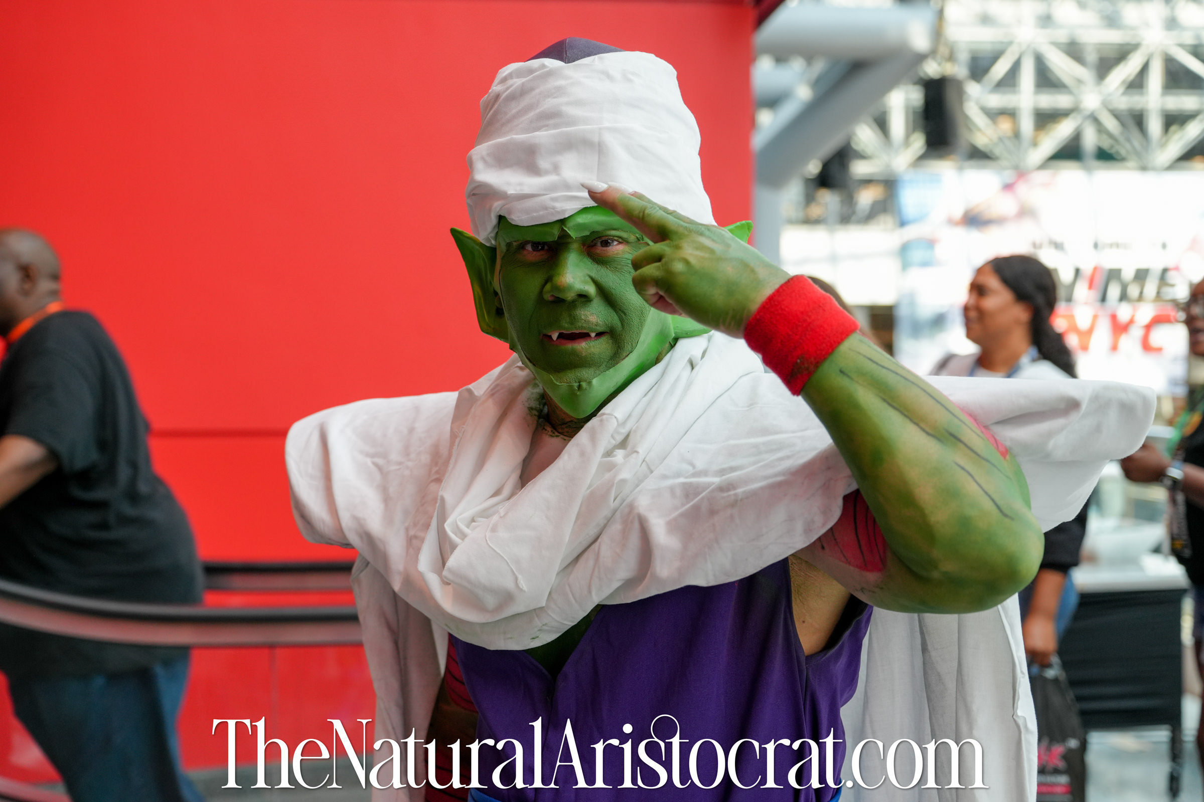 Piccolo cosplayer at Anime NYC 2024. Photo Credit: © 2024 Nir Regev / TheNaturalAristocrat.com