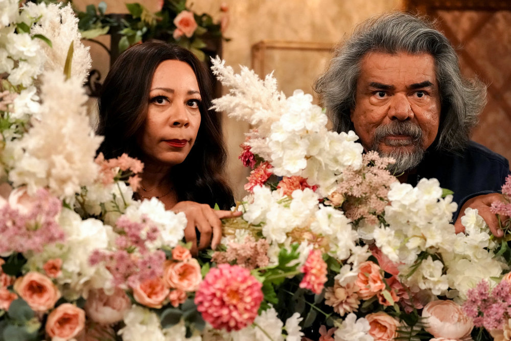 LOPEZ VS LOPEZ -- "Lopez vs Wedding" Episode 301 -- Pictured: (l-r) Selenis Leyva as Rosie, George Lopez as George -- (Photo by: Nicole Weingart/NBC)