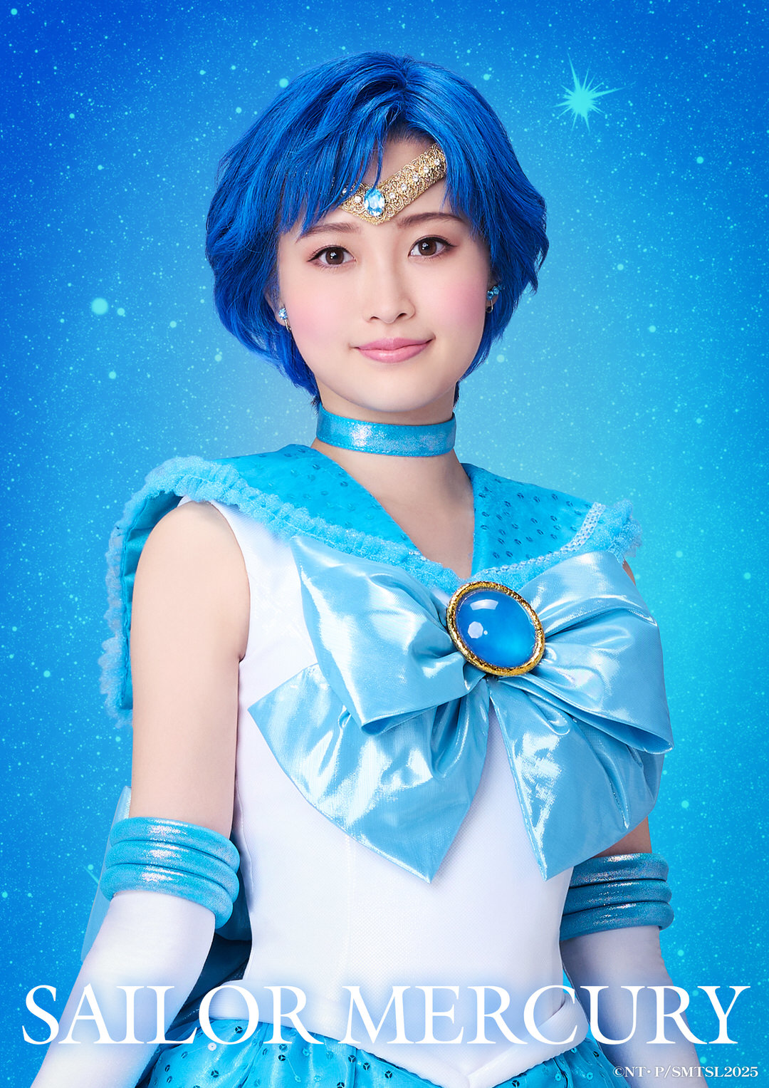 Kanon Maekawa as Sailor Mercury. Photo Credit: ©Naoko Takeuchi・PNP / “Pretty Guardian Sailor Moon” The Super Live Production Committee 2025