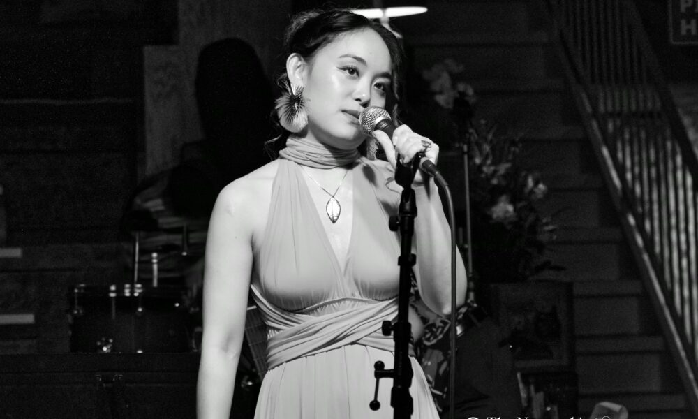 Singer Rina Maejima performing at pinkFROG cafe in Brooklyn, NYC. Photo Credit: © 2025 Nir Regev / TheNaturalAristocrat.com