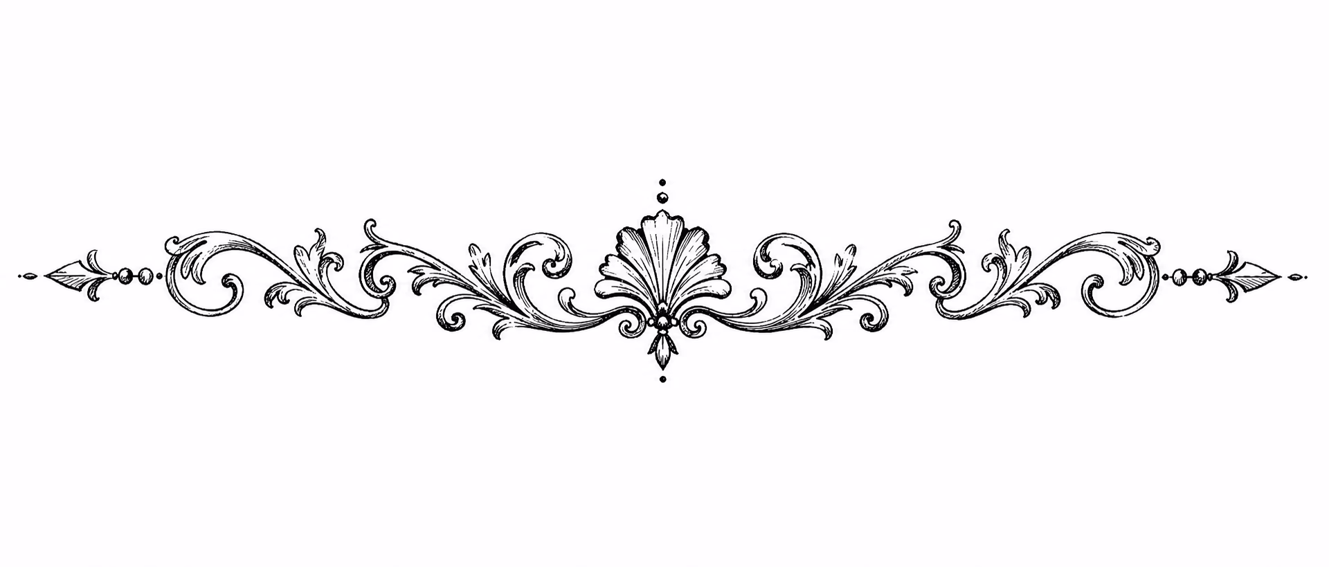 Grand ornamental divider with engraved flourishes