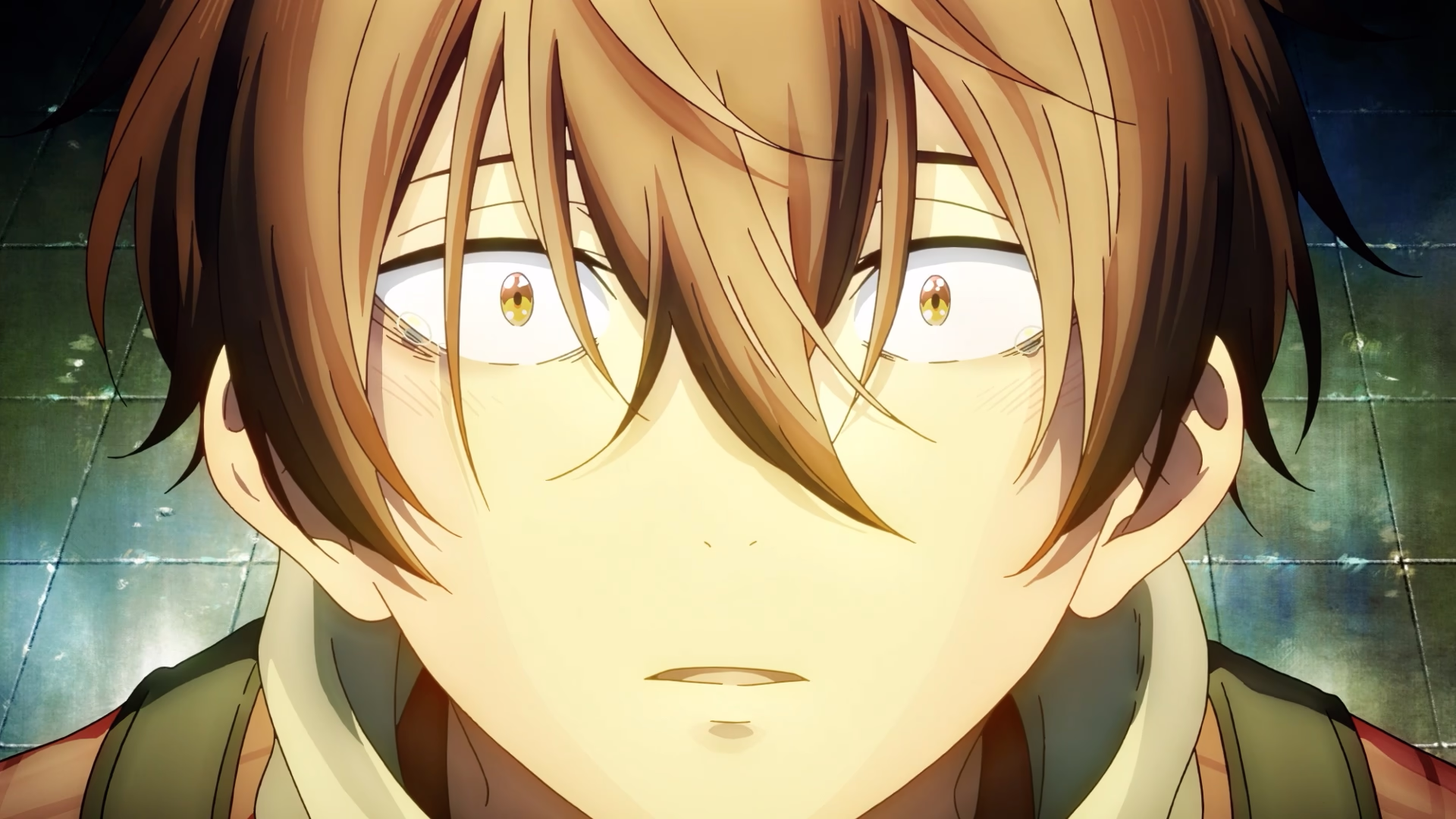 Close-up of Kihachi gazing upward in wonder.