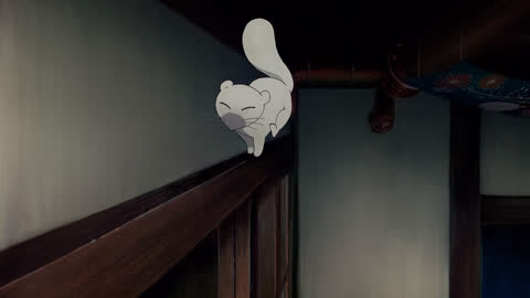 The white ermine on the rail